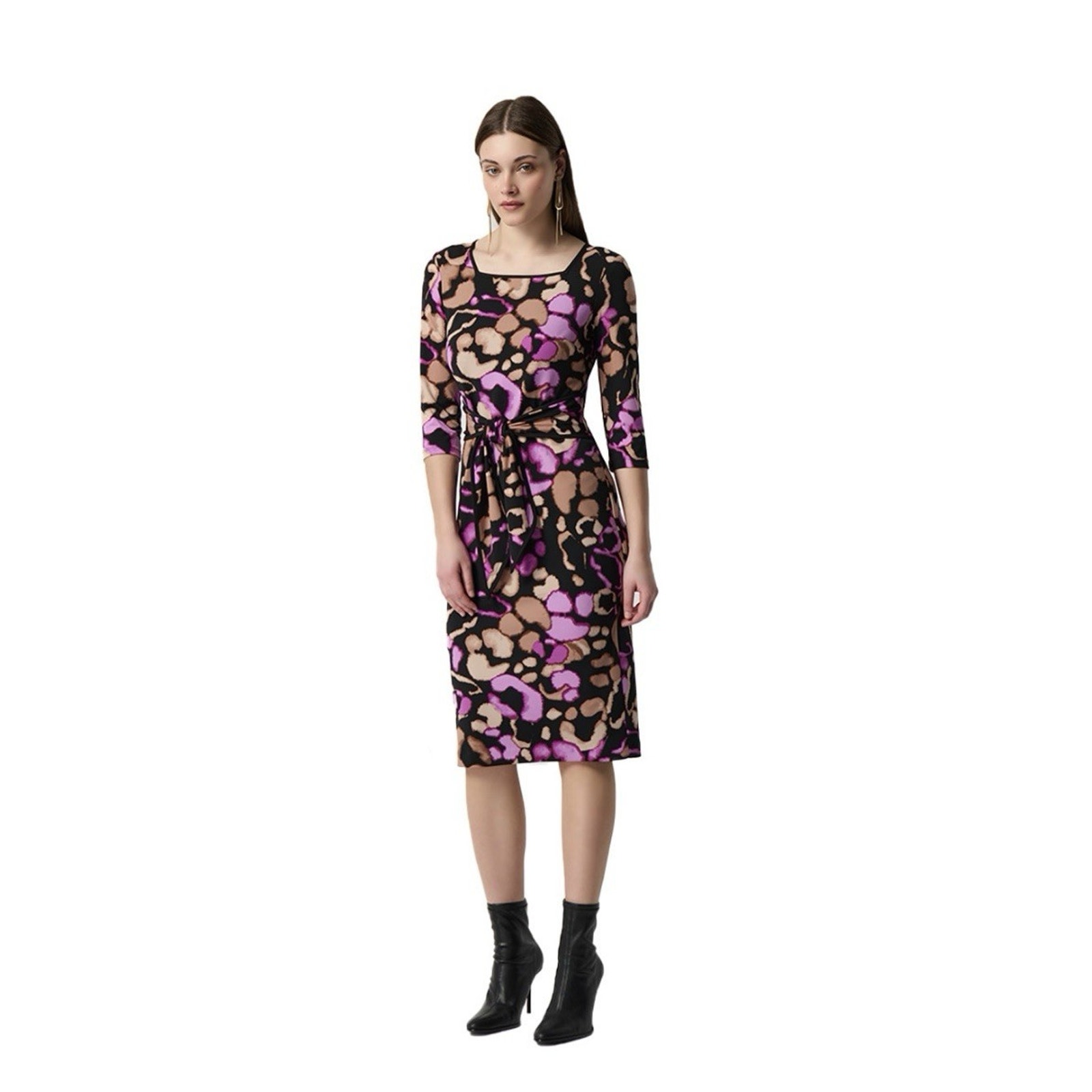 Joseph Ribkoff Geometric Print 3/4 Sleeve Sheath Dress Size 8 (Uk 10)